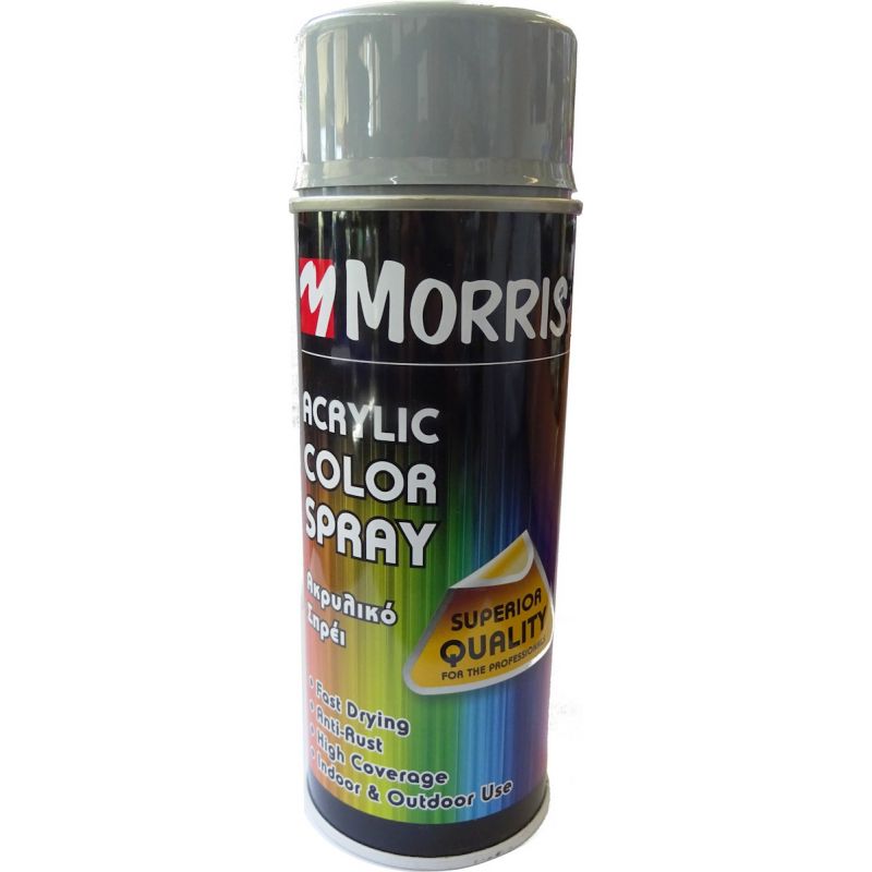 giomtovgrphoto1437 ΣΠΡΕΙ ΧΡΩΜΑΤΟΣ ΓΥΑΛΙΣΤΕΡΟ ΓΚΡΙ, MORRIS 400ml -RAL 7042 - Image 1