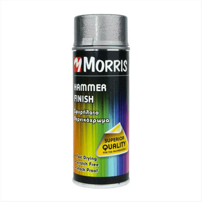 giomtovgrphoto1500 ΣΠΡΕΙ ΣΦΥΡΗΛΑΤΗ ΛΑΚΑ ΑΣΗΜΙ MORRIS HAMMER FINISH 400ML 28557 - Image 1