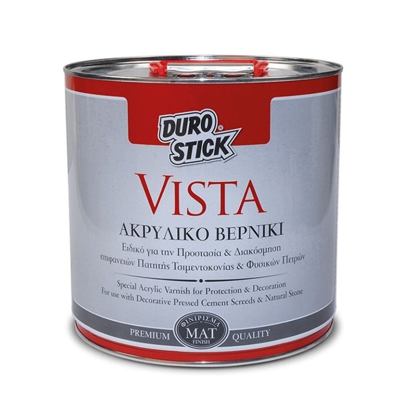 giomtovgrphoto3795 DUROSTICK VISTA 2.5L ΑΚΡΥΛΙΚΟ ΒΕΡΝΙΚΙ ΜΑΤ ΔΙΑΛΥΤΟΥ ΓΙΑ ΠΑΤΗΤΗ ΤΣΙΜΕΝΤΟΚΟΝΙΑ - Image 1